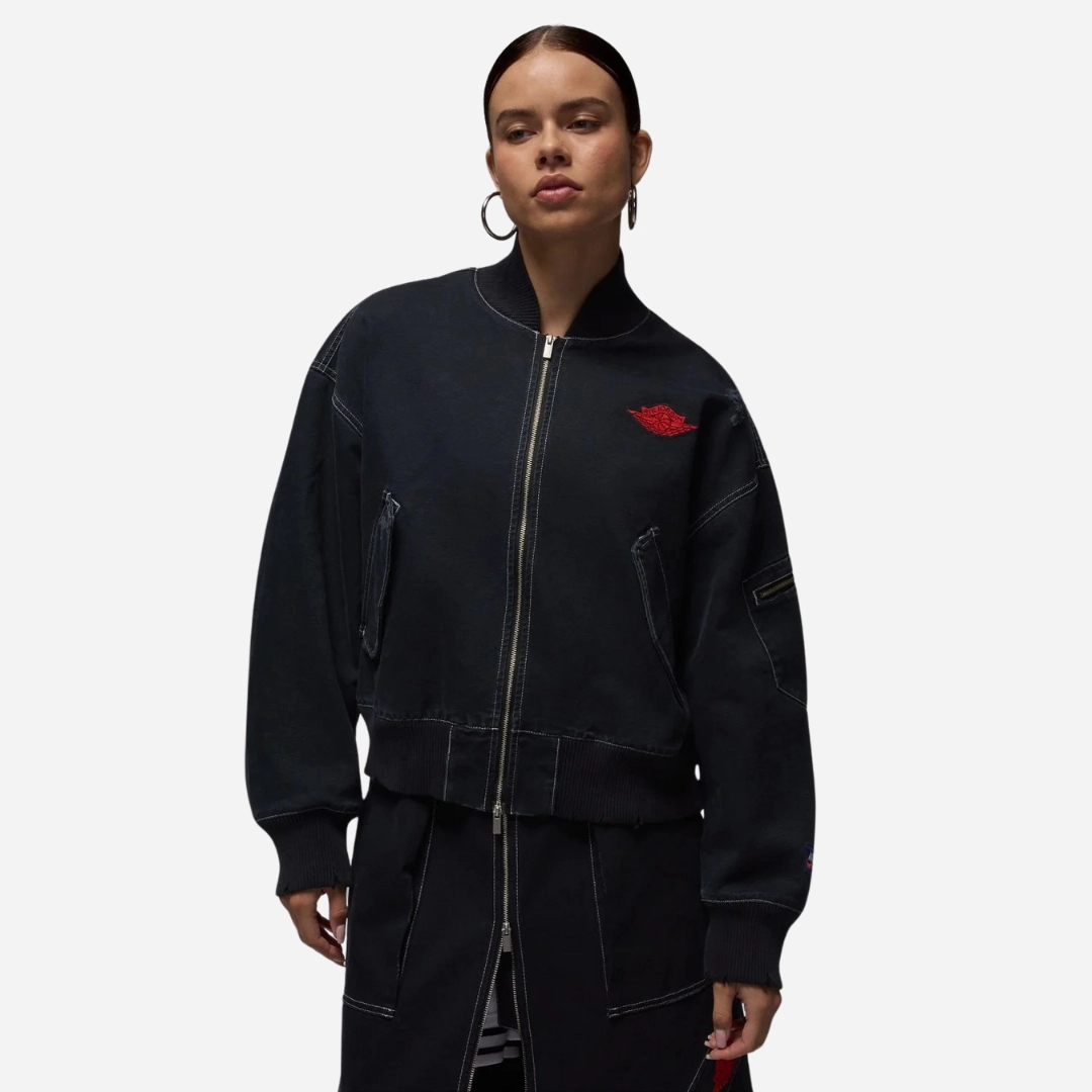 womens jordan renegade rare air jacket (black/red)